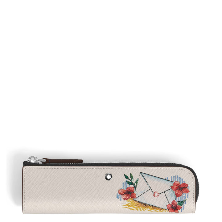 Montblanc 1 Pen Pouch with zip in Sartorial Leather MB223125