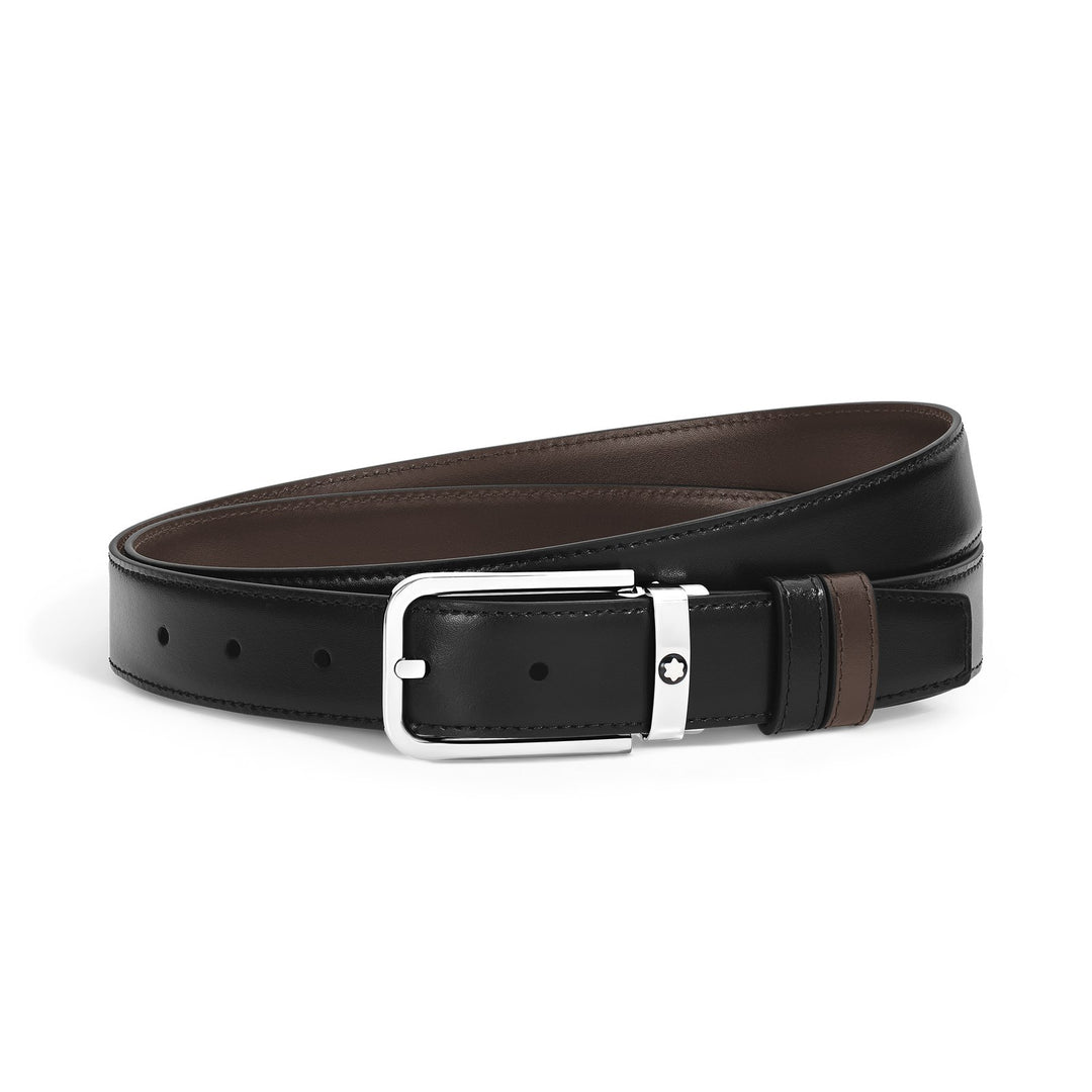 Montblanc 30 mm Reversible Belt in Meisterstück Leather with Rectangular Buckle MB223405