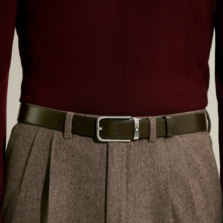 Montblanc 30 mm Reversible Belt in Meisterstück Leather with Rectangular Buckle MB223405