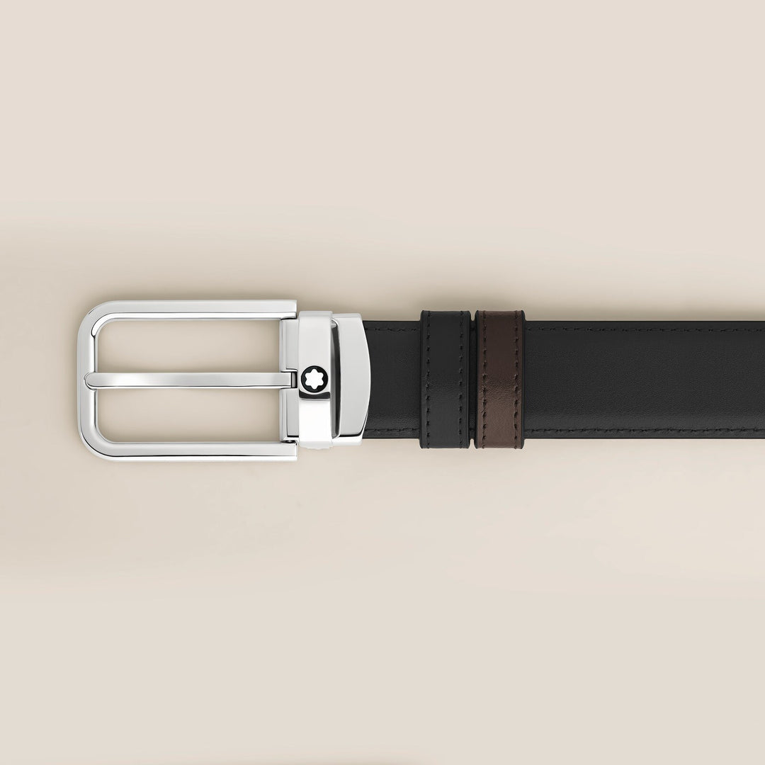 Montblanc 30 mm Reversible Belt in Meisterstück Leather with Rectangular Buckle MB223405