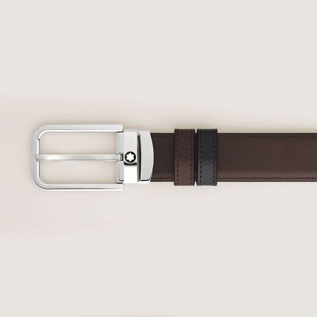 Montblanc 30 mm Reversible Belt in Meisterstück Leather with Rectangular Buckle MB223405