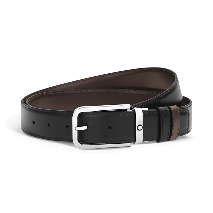 Montblanc 35 mm Reversible Belt in Meisterstück Leather with Rectangular Buckle MB223407