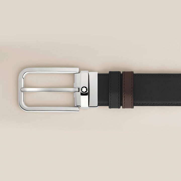 Montblanc 35 mm Reversible Belt in Meisterstück Leather with Rectangular Buckle MB223407