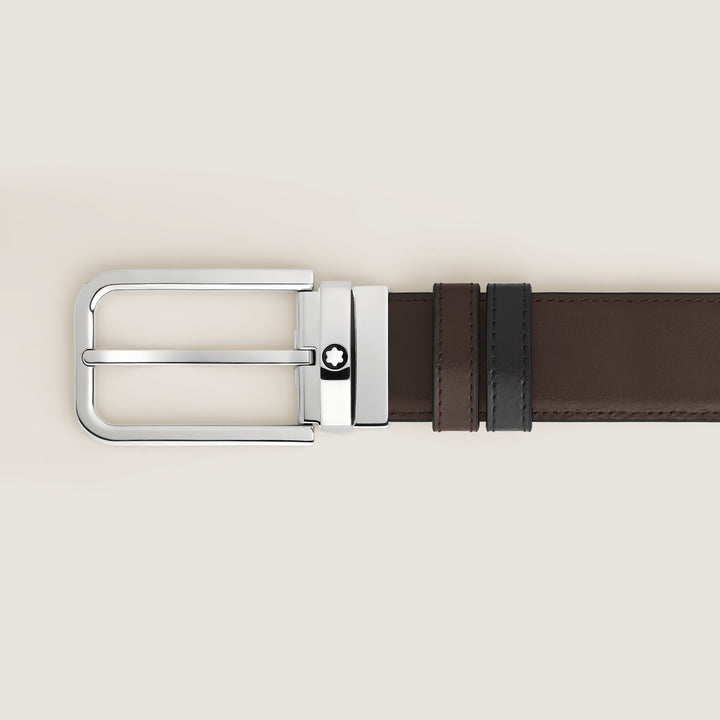 Montblanc 35 mm Reversible Belt in Meisterstück Leather with Rectangular Buckle MB223407