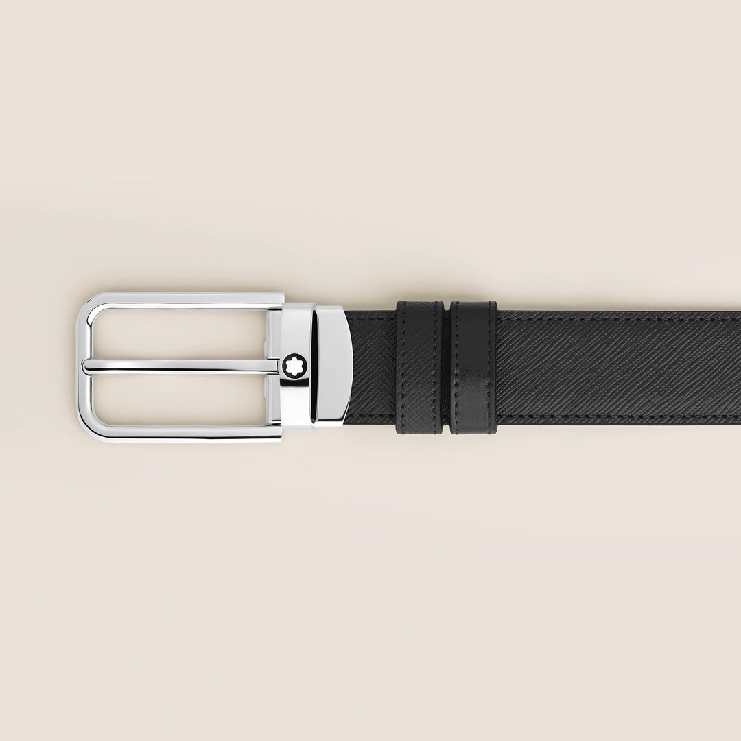Montblanc 30 mm Reversible Belt in Sartorial Leather with Rectangular Buckle MB223409