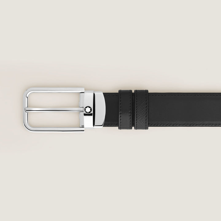 Montblanc 30 mm Reversible Belt in Sartorial Leather with Rectangular Buckle MB223409