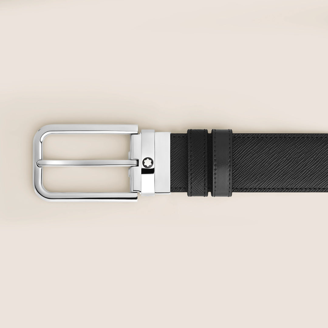 Montblanc 35 mm Reversible Belt in Sartorial Leather with Rectangular Buckle MB223411