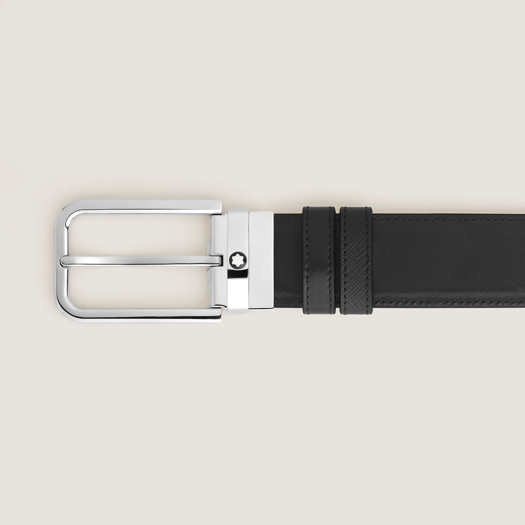 Montblanc 35 mm Reversible Belt in Sartorial Leather with Rectangular Buckle MB223411