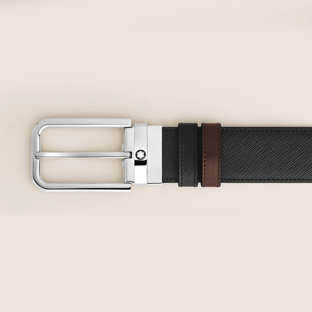 Montblanc 35 mm Reversible Belt in Sartorial Leather with Rectangular Buckle MB223415