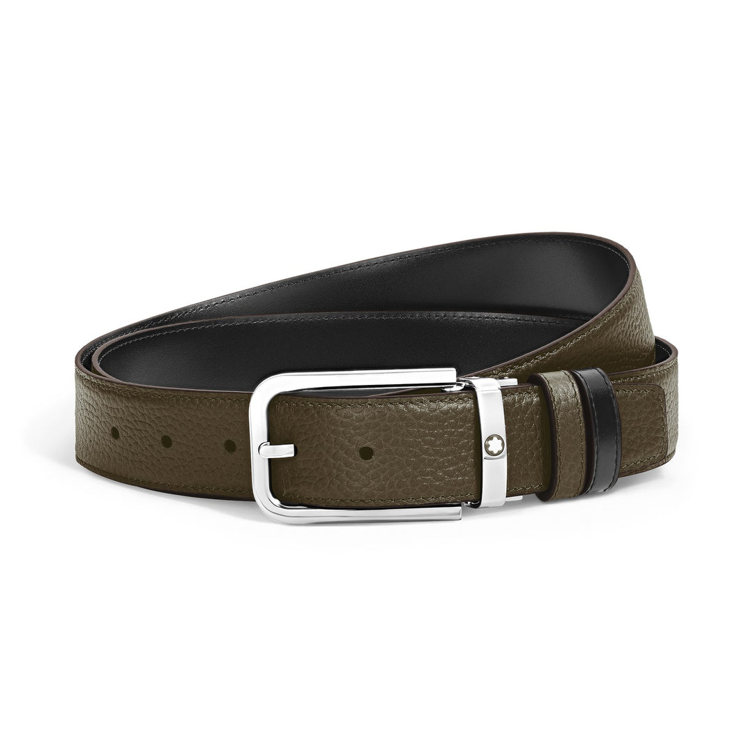 Montblanc 35 mm Reversible Belt in Grain Leather with Rectangular Buckle MB223421