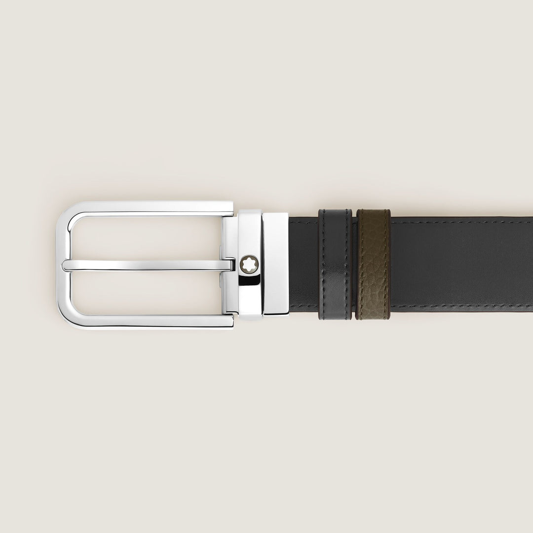 Montblanc 35 mm Reversible Belt in Grain Leather with Rectangular Buckle MB223421