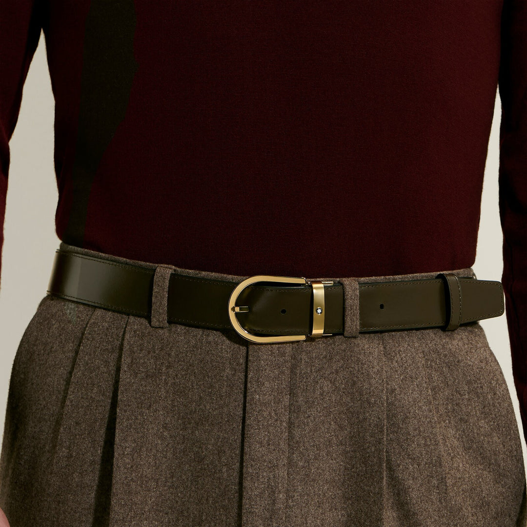 Montblanc Horseshoe 35 mm Reversible Belt in Meisterstück Leather MB223437