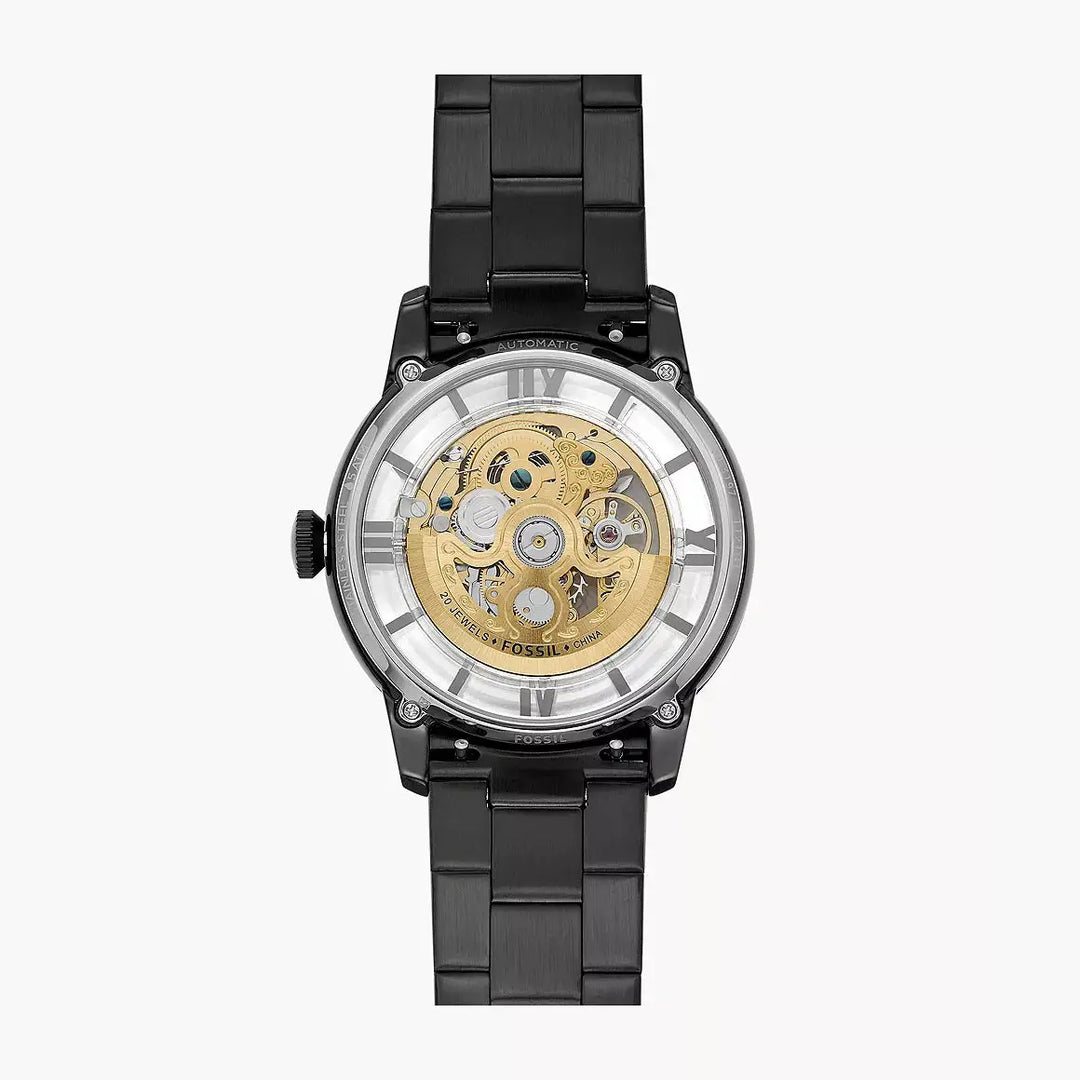 Fossil 44mm Townsman Automatic Black Stainless Steel Watch