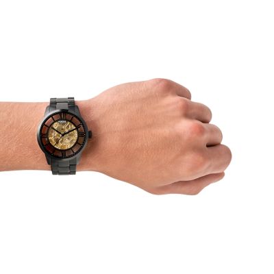 Fossil 44mm Townsman Automatic Black Stainless Steel Watch