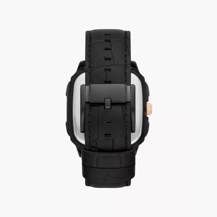 Fossil Inscription Automatic Black Leather Watch