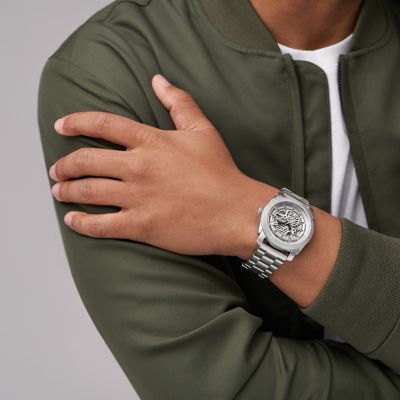 Fossil Machine Automatic Stainless Steel Watch