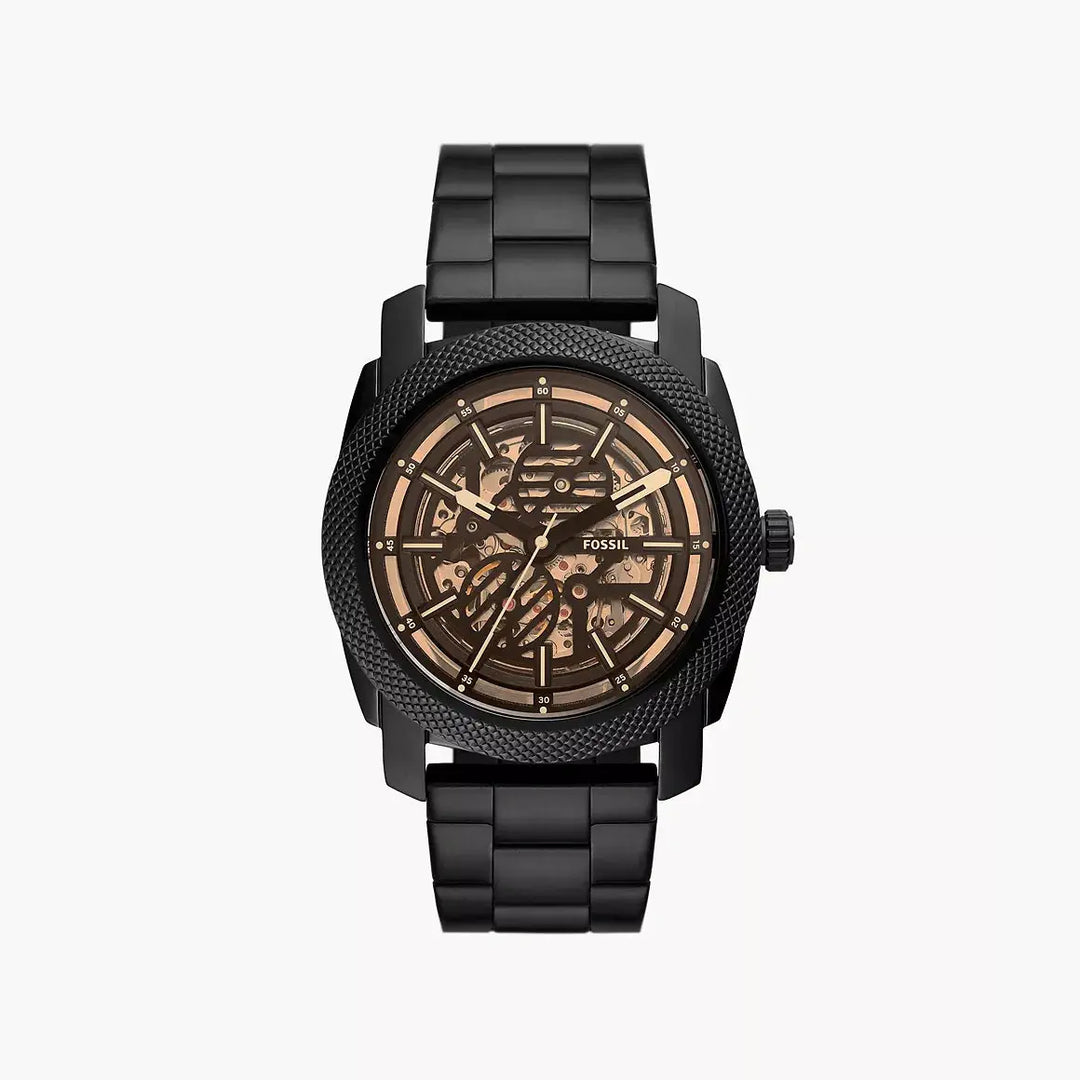 Fossil Machine Automatic Black Stainless Steel Watch The Watch Factory