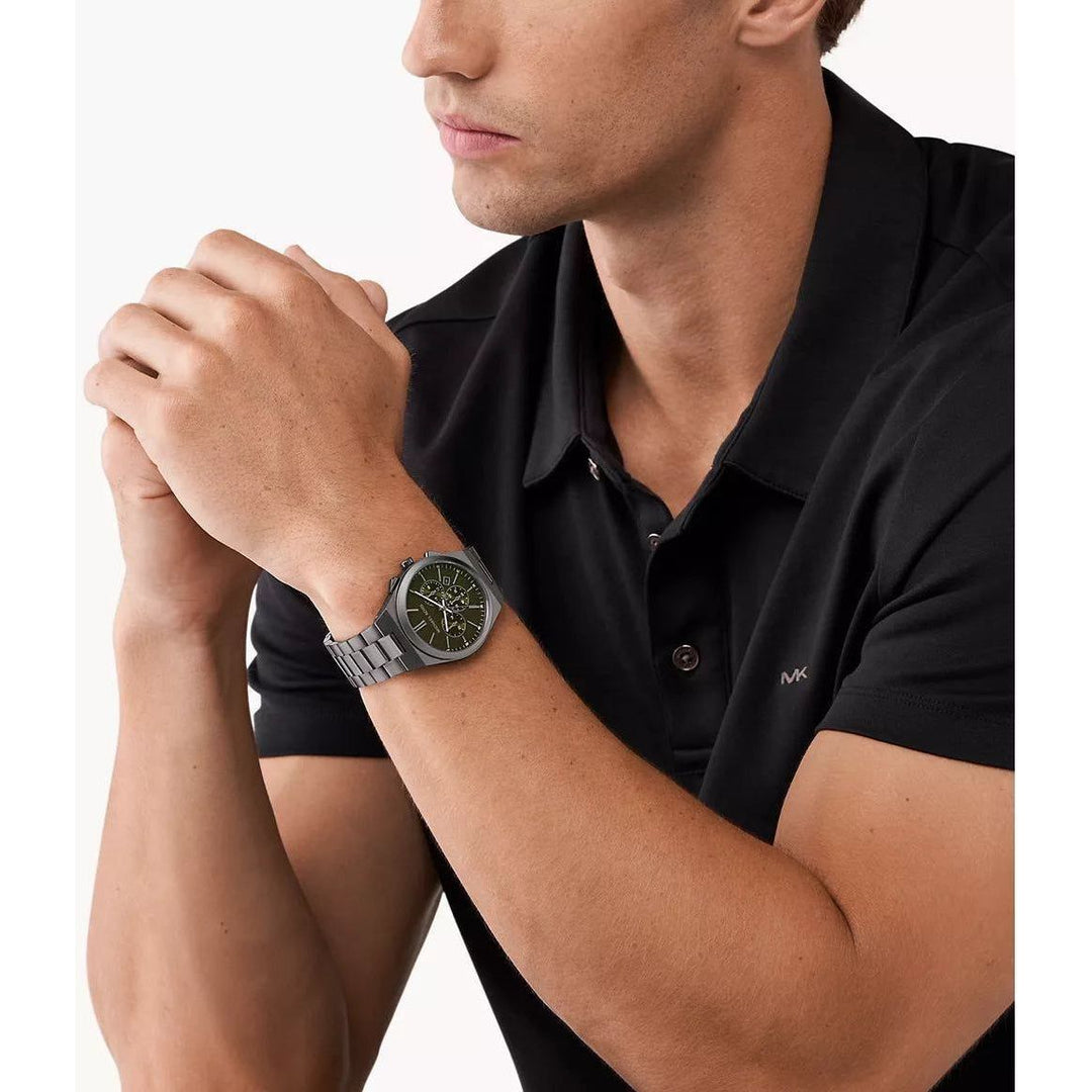 Michael Kors Lennox Chronograph Gunmetal Stainless Steel Watch MK9118