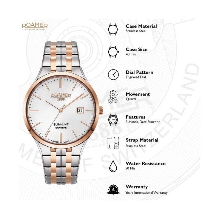 Roamer 512833 49 15 20 Slim-Line Classic Watch For Men
