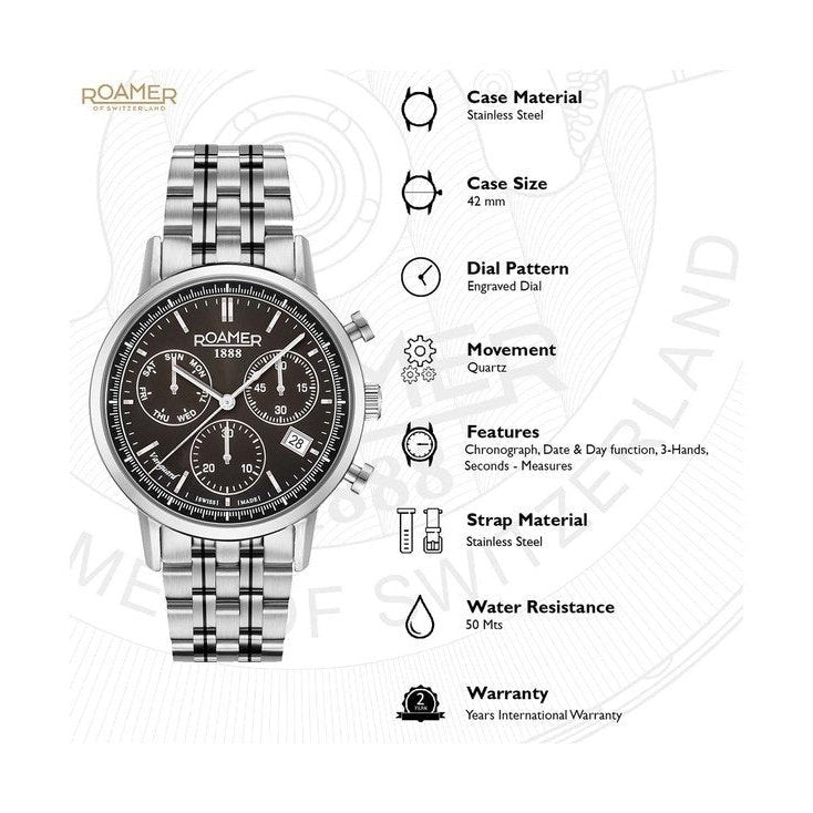 Roamer 975819 41 55 90 Vanguard Chrono II Chronograph Watch For Men