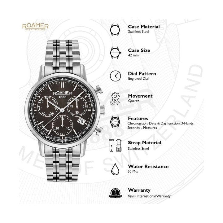 Roamer 975819 41 55 90 Vanguard Chrono II Chronograph Watch For Men