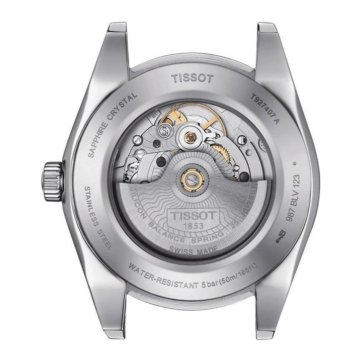 Tissot T9274074629101 Gentleman Powermatic 80 Silicium Solid 18K Gold Bezel Watch for Men