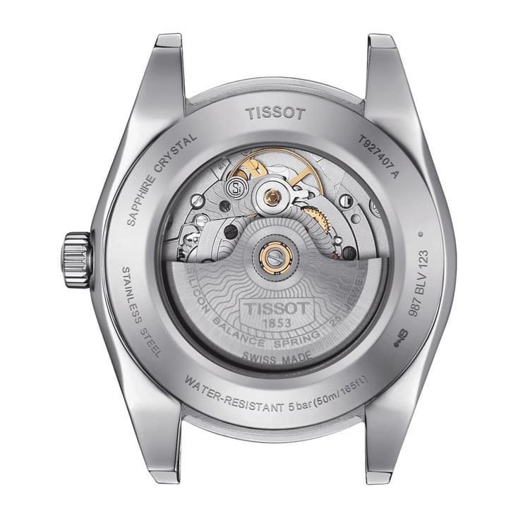 Tissot T9274074606101 Gentleman Powermatic 80 Silicium Solid 18K Gold Bezel Watch for Men