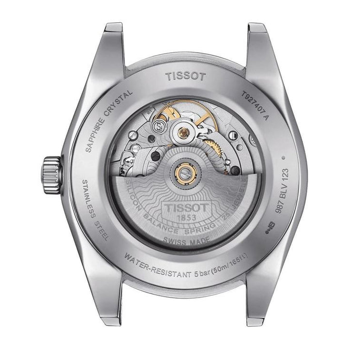 Tissot T9274074606101 Gentleman Powermatic 80 Silicium Solid 18K Gold Bezel Watch for Men