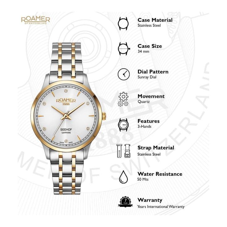 Roamer 509847 47 10 20 Seehof Swiss Made Watch for Women