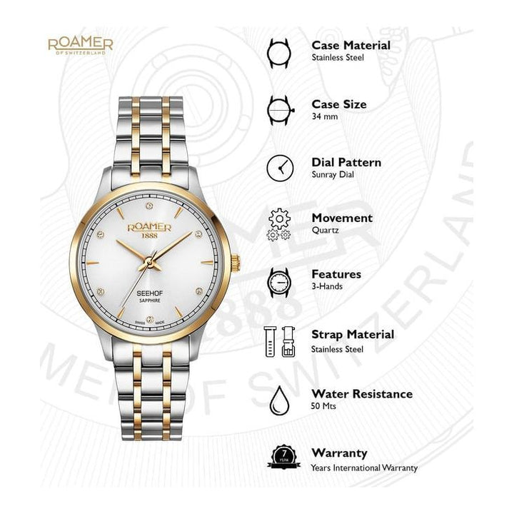 Roamer 509847 47 10 20 Seehof Swiss Made Watch for Women