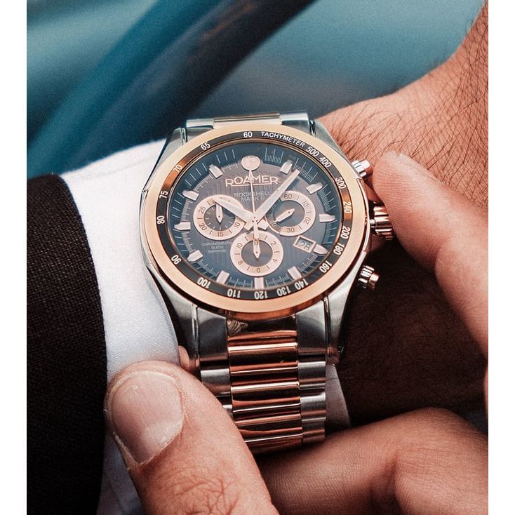 Roamer 220837 48 45 20 Rockshell Mark III Chronograph Swiss Made Watch for Men