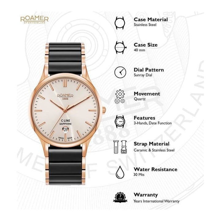 Roamer 658833 49 35 61 C Line Swiss Made Watch for Men