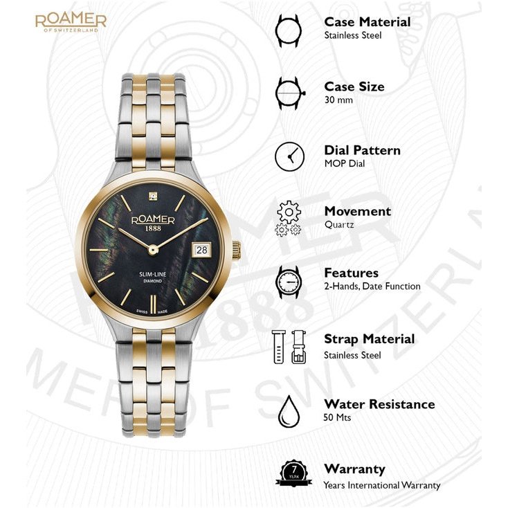 Roamer 864857 47 80 50 Slim-Line Analog Watch For Women