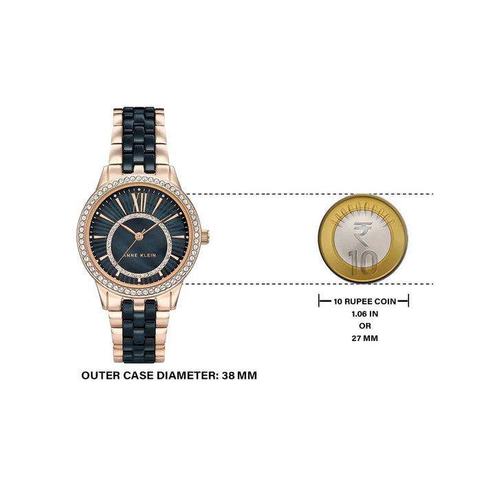 Anne Klein NCAK3672NVRG Ceramics Analog Watch For Women