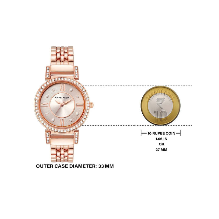 Anne Klein NDAK2928TPRG Crystal Analog Watch For Women