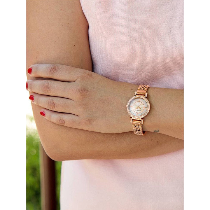 Anne Klein NDAK2928TPRG Crystal Analog Watch For Women