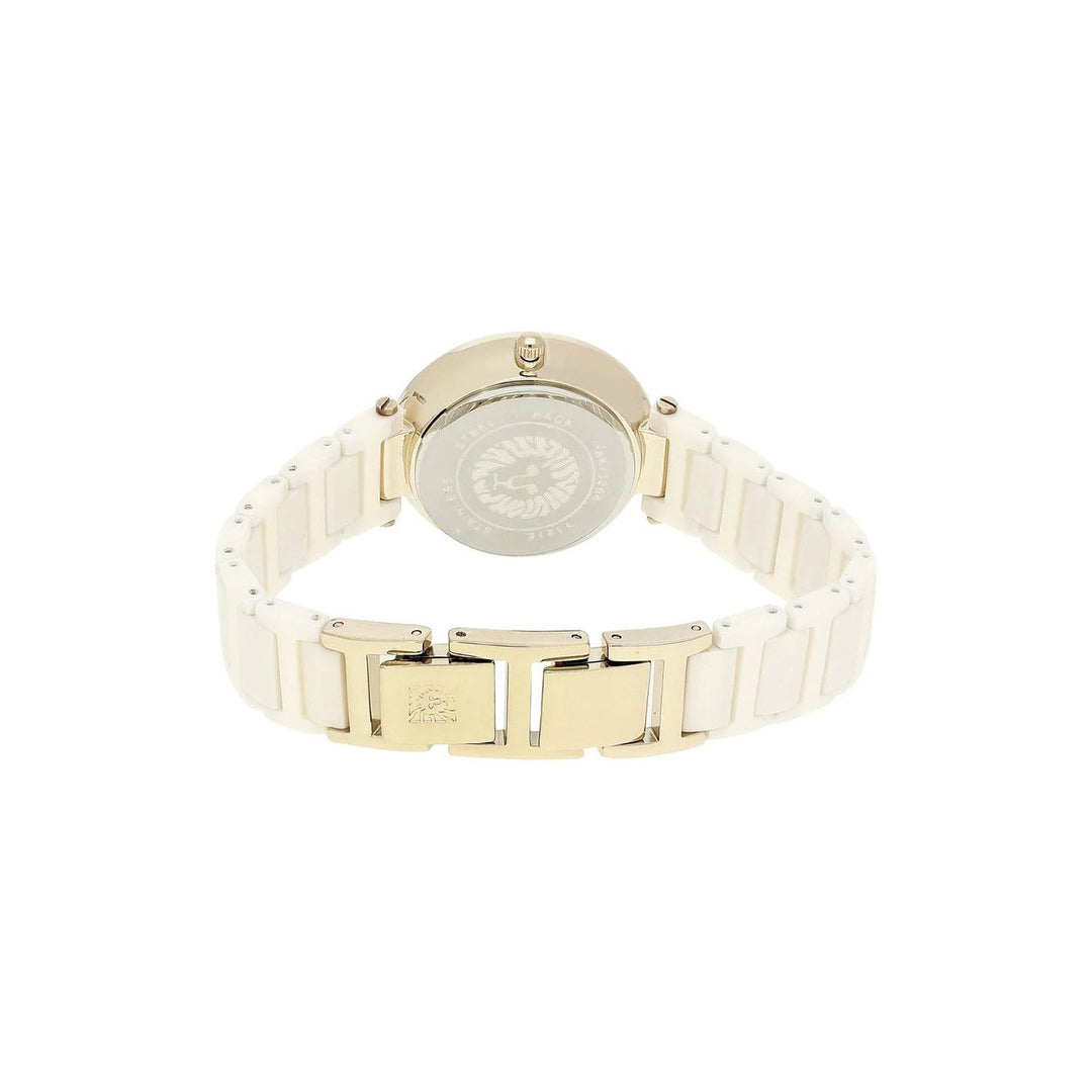 Anne Klein Quartz Analog Pink Dial Ceramic Strap Watch for Women