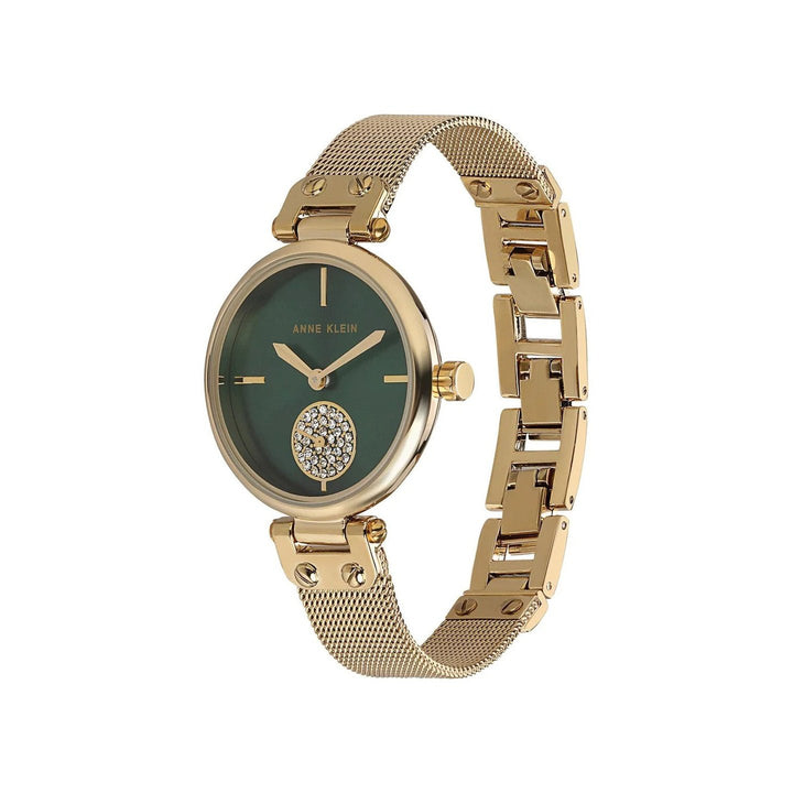 Anne Klein NDAK3000GNGB Crystals Analog Watch For Women