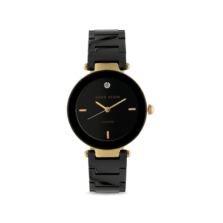 Anne Klein Quartz Analog Black Dial Ceramic Strap Watch for Women