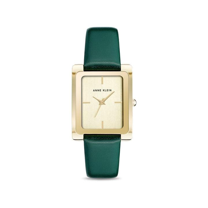 Anne Klein NDAK2706CHGN Leather Analog Watch For Women