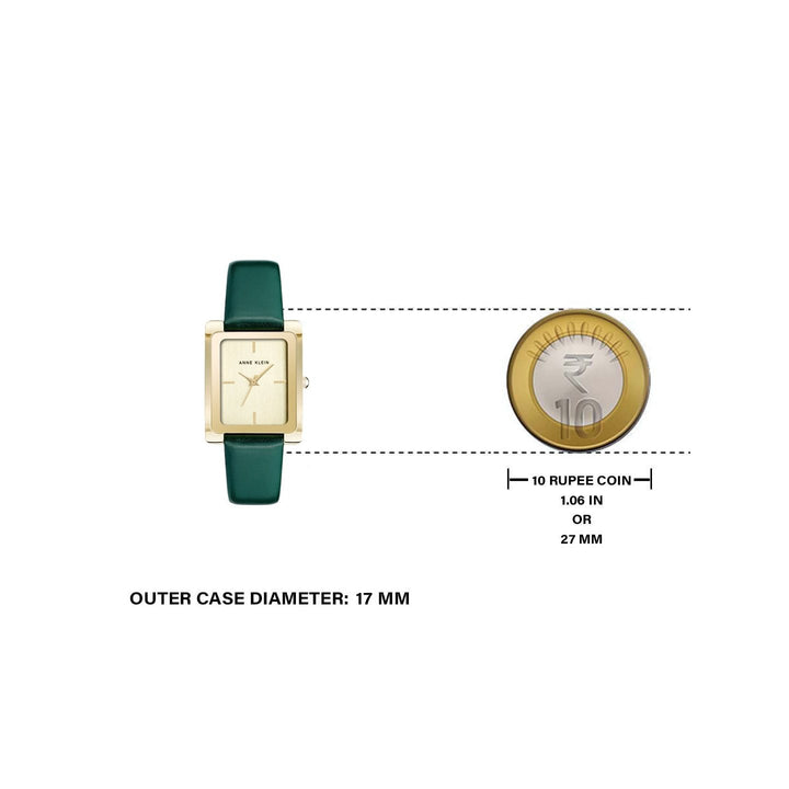 Anne Klein NDAK2706CHGN Leather Analog Watch For Women