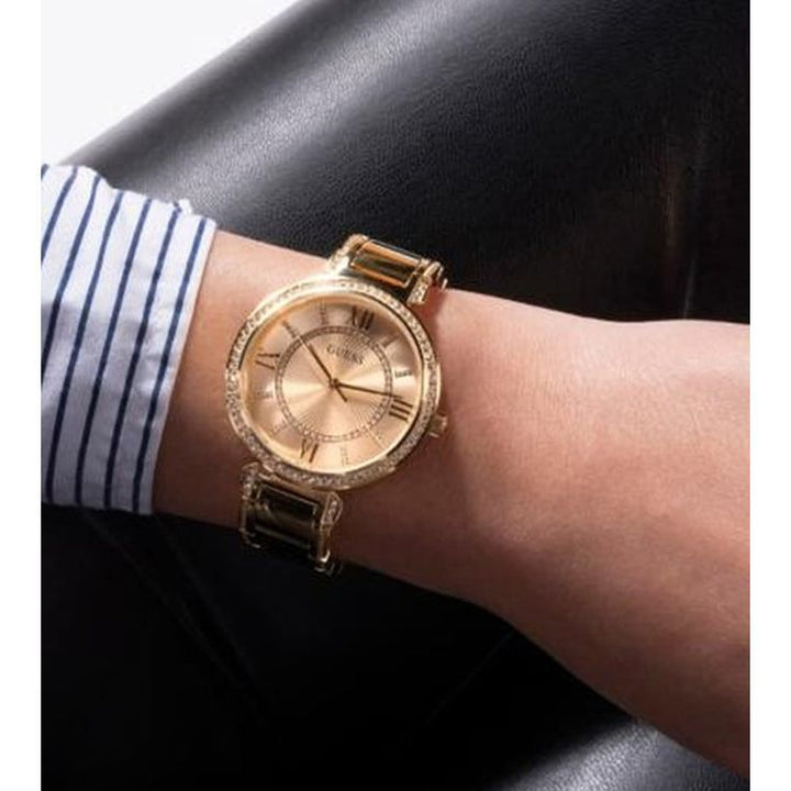 GUESS MONTAGE Women Champagne Round Dial Analog Watch - GW0588L1