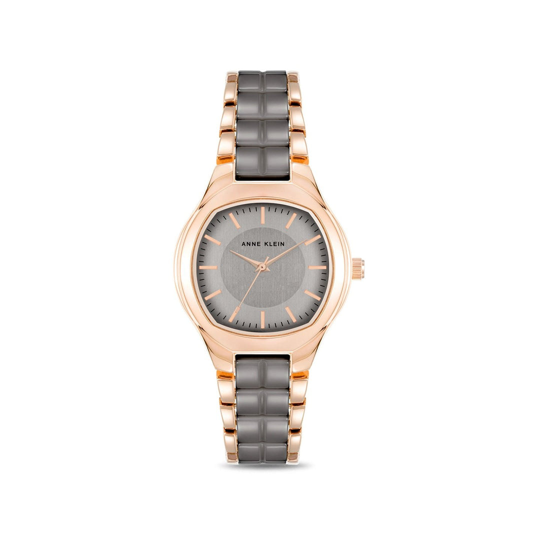 Anne Klein Quartz Analog Grey Dial Ceramic Strap Watch for Women