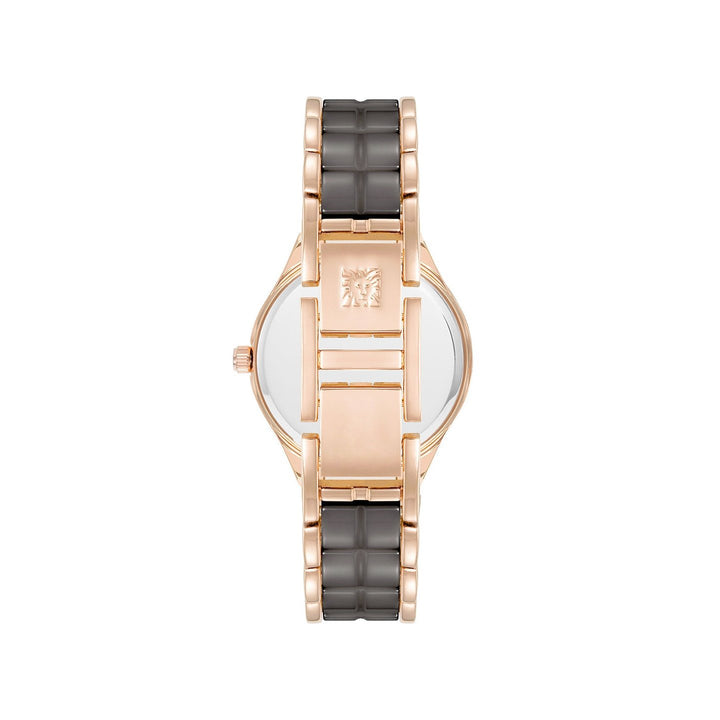 Anne Klein Quartz Analog Grey Dial Ceramic Strap Watch for Women
