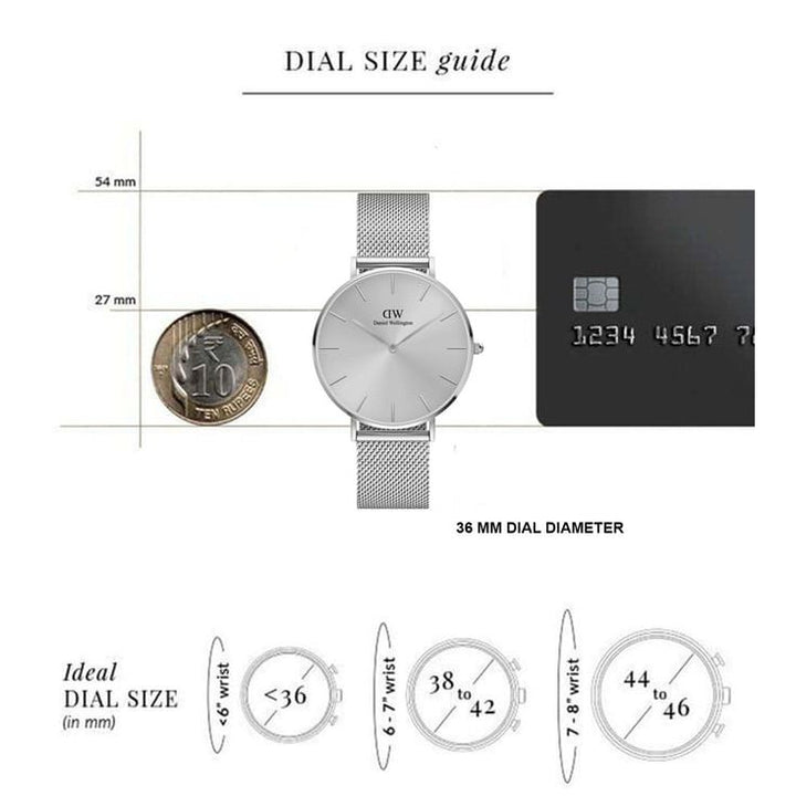 Petite Unisex Silver Round Dial Analog Watch - DW00100469