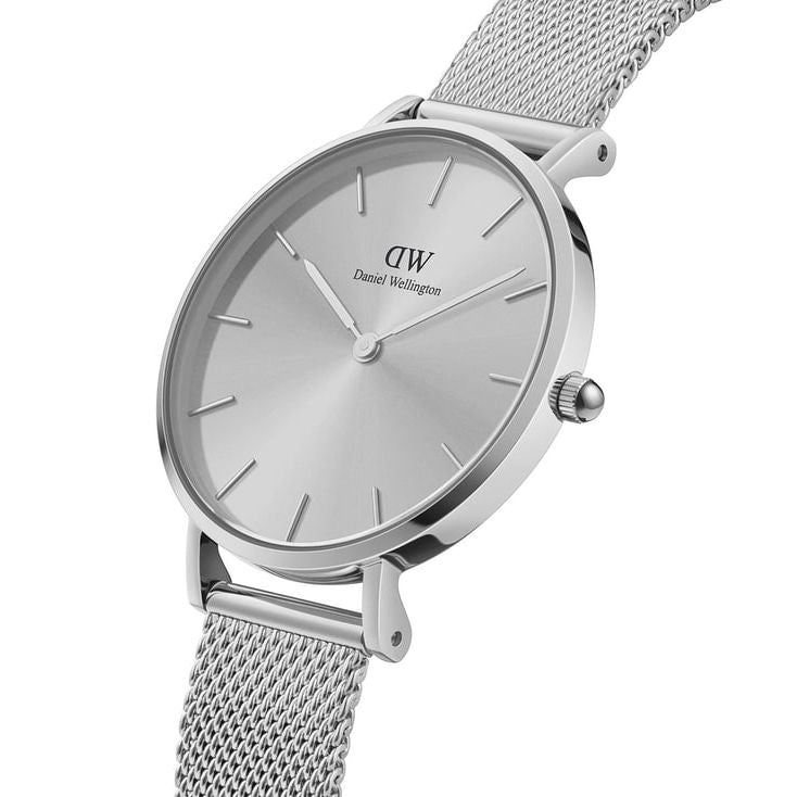 Petite Unisex Silver Round Dial Analog Watch - DW00100469