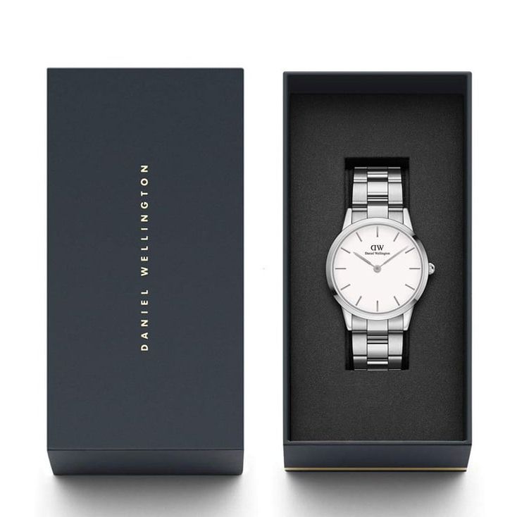 Iconic Men White Round Dial Analog Watch - DW00100341