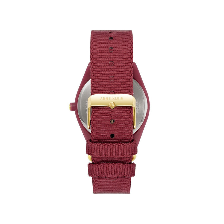 Anne Klein Quartz Analog Maroon Dial Plastic Strap Watch for Women