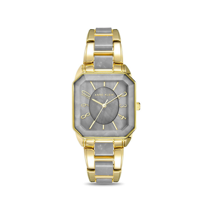 Anne Klein Quartz Analog Grey Dial Plastic Strap Watch for Women