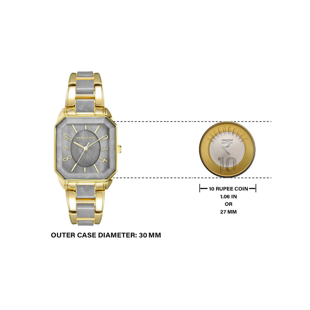 Anne Klein Quartz Analog Grey Dial Plastic Strap Watch for Women